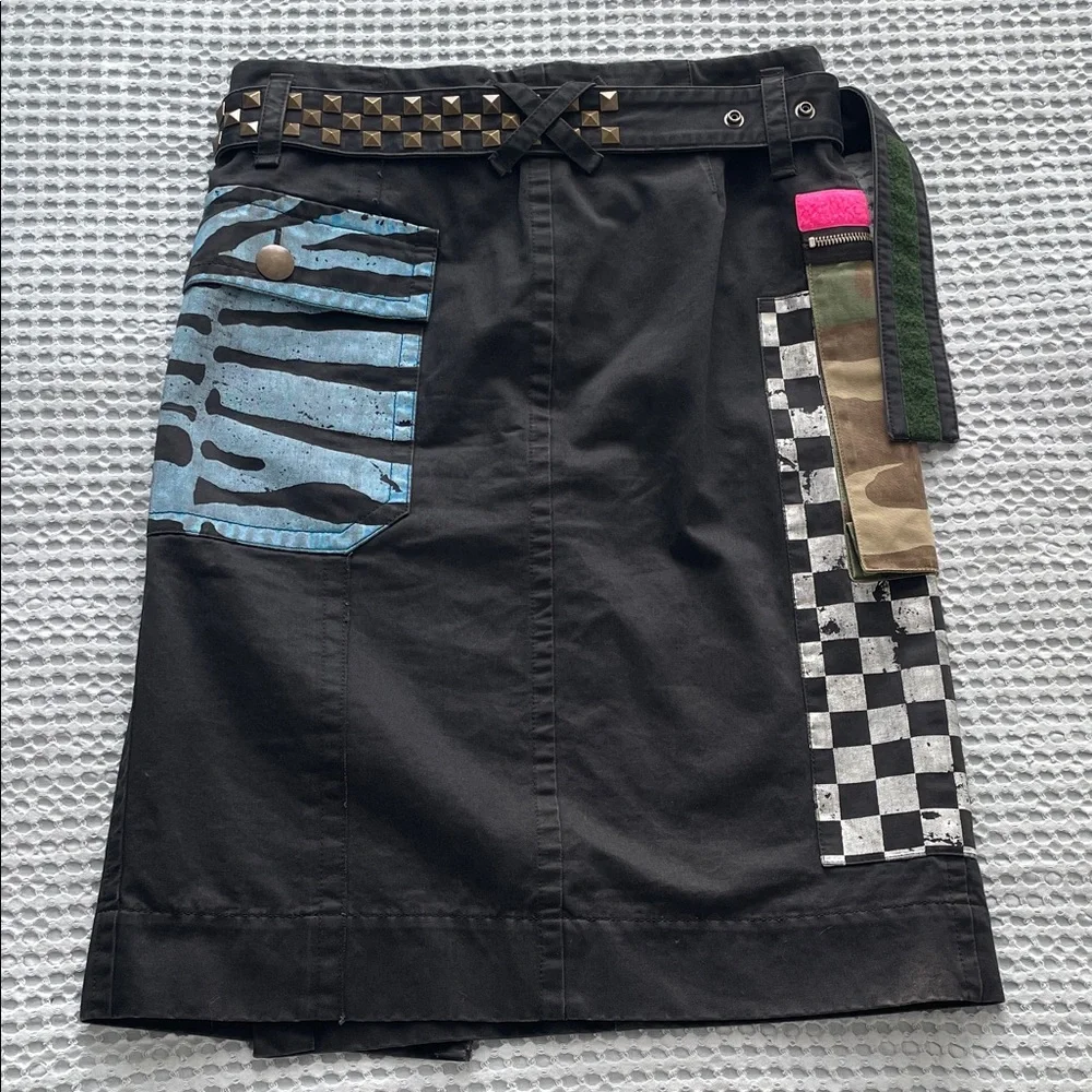 Marc Jacobs Resort 2017 Black Patchwork Cargo Midi Skirt with Belt - Picture 4 of 8